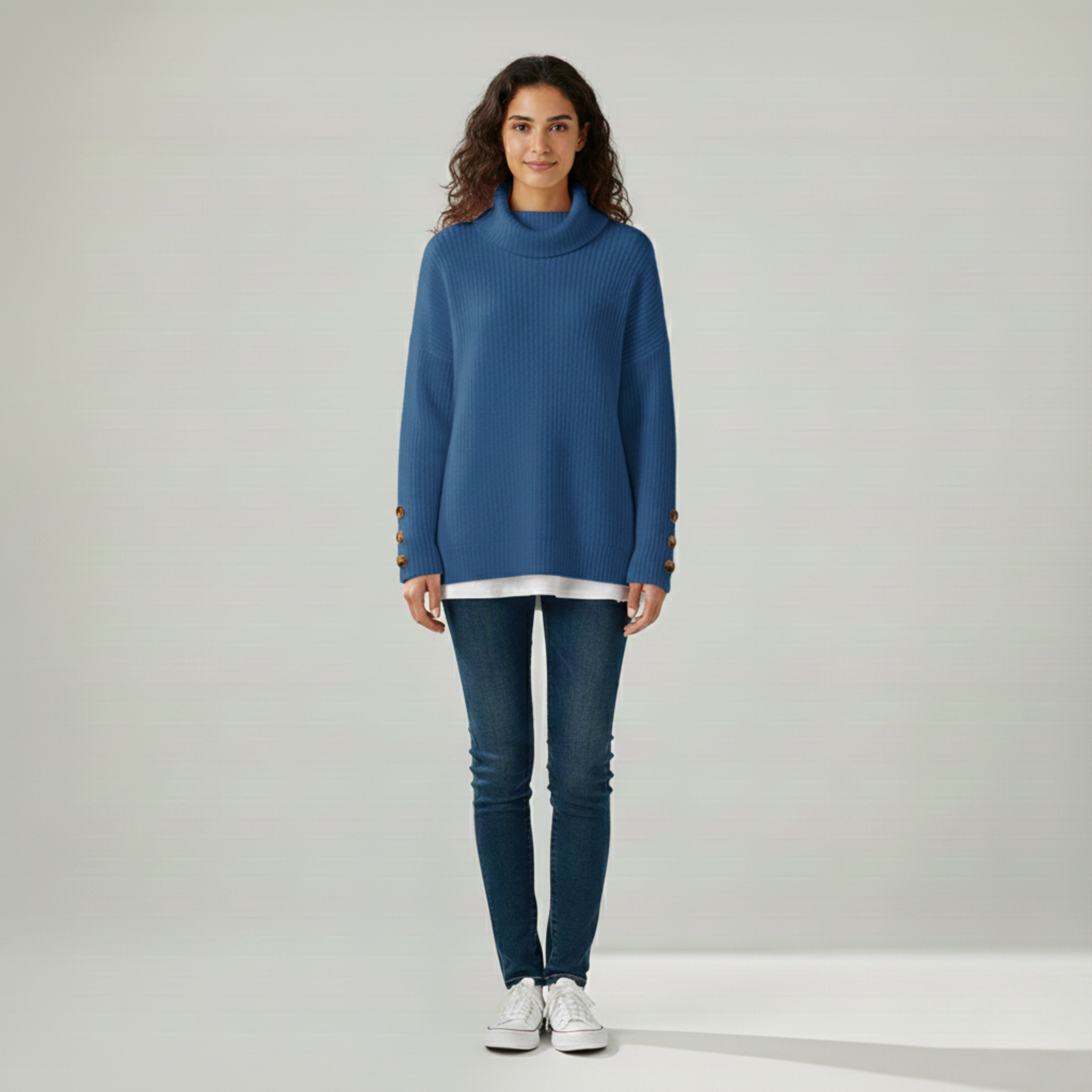 High-Collar Turtleneck Sweater