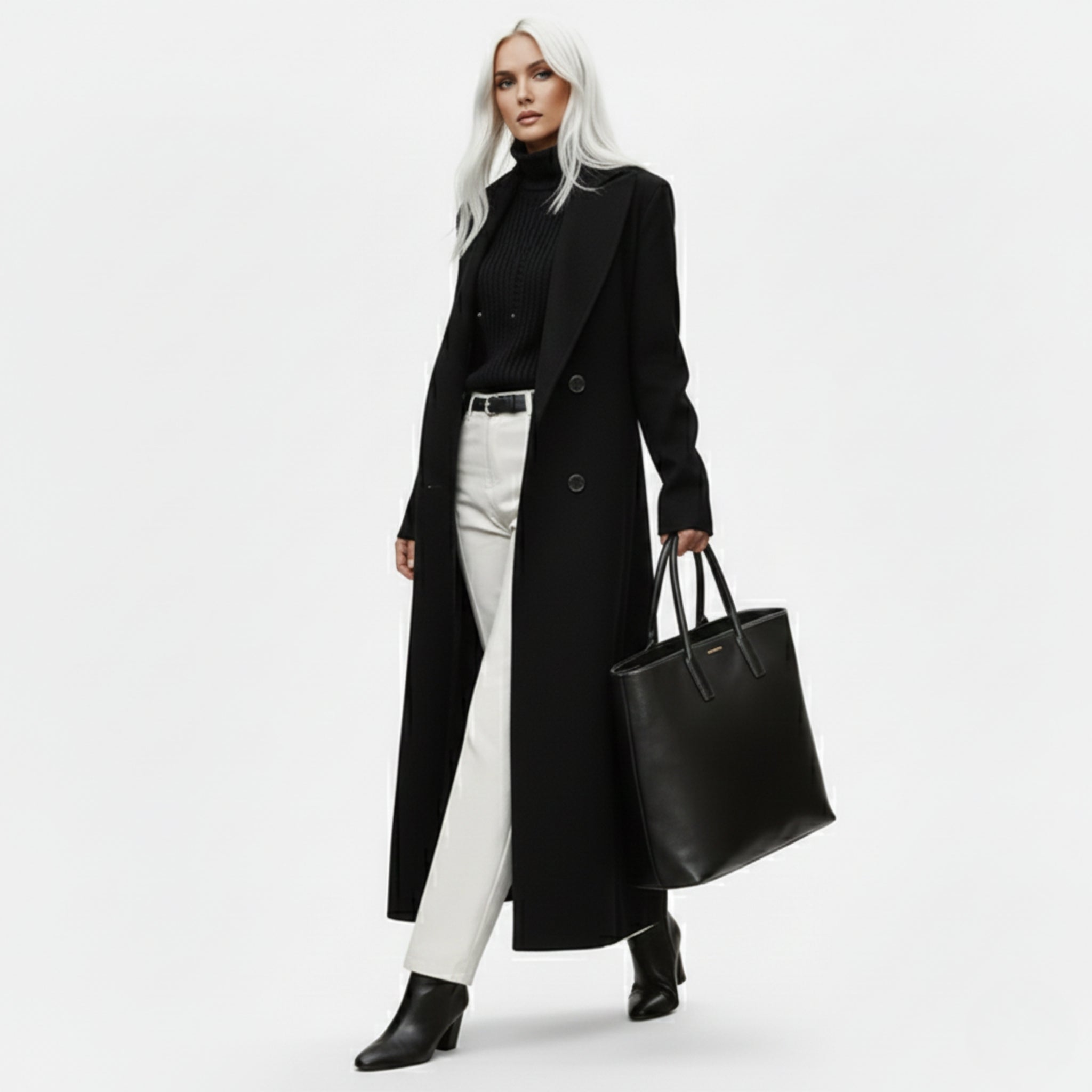 Structured Wool Blend Winter Coat