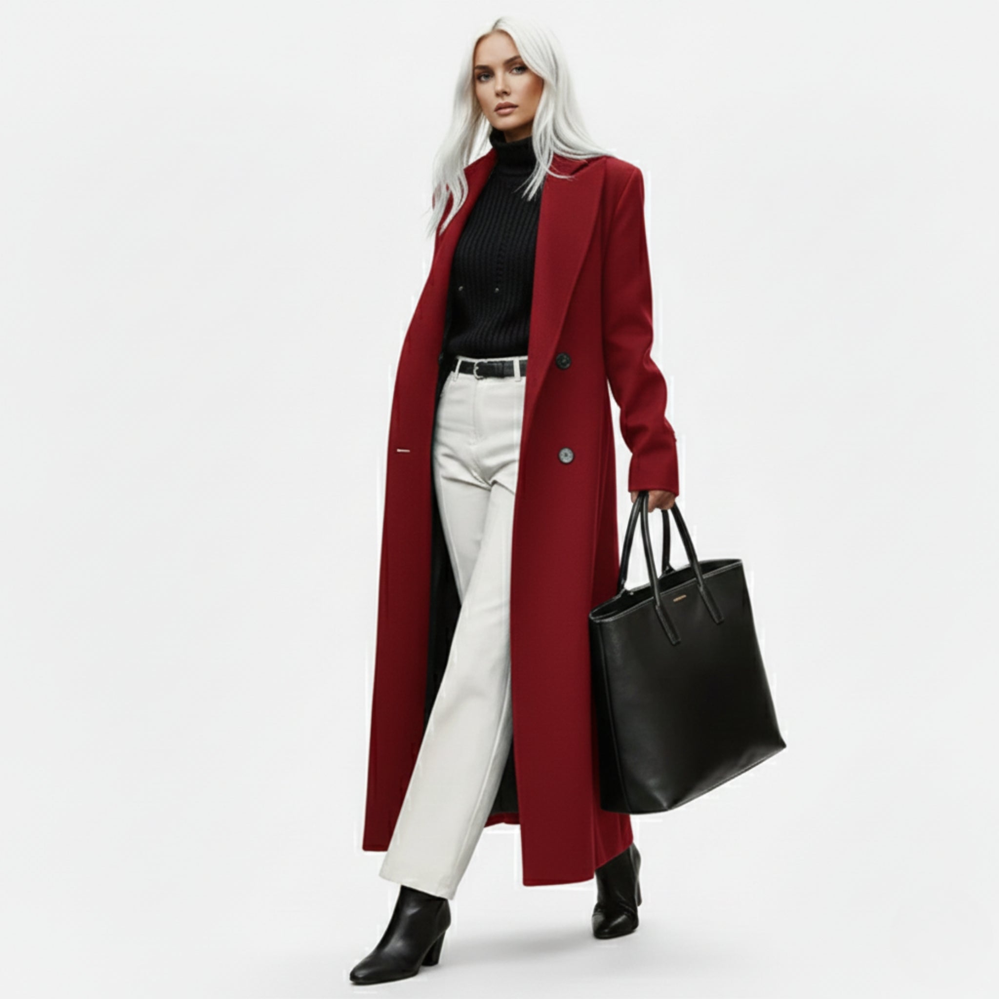 Structured Wool Blend Winter Coat