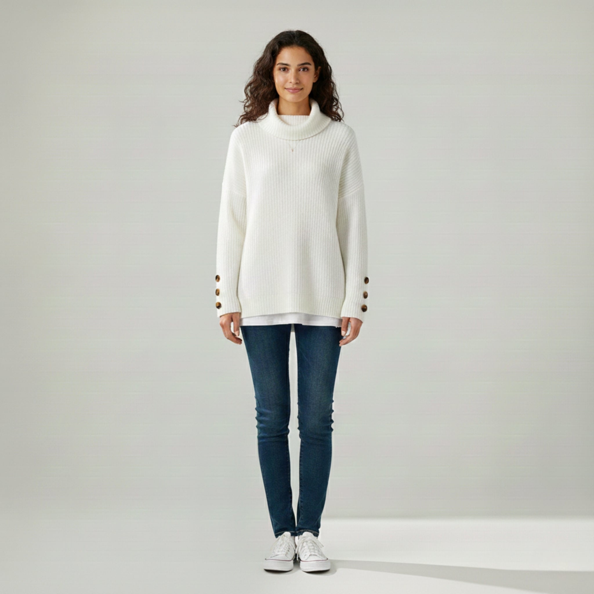 High-Collar Turtleneck Sweater