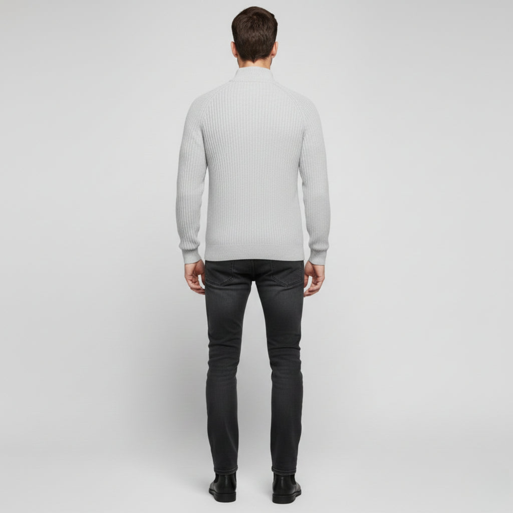 High Collar Zip Sweater