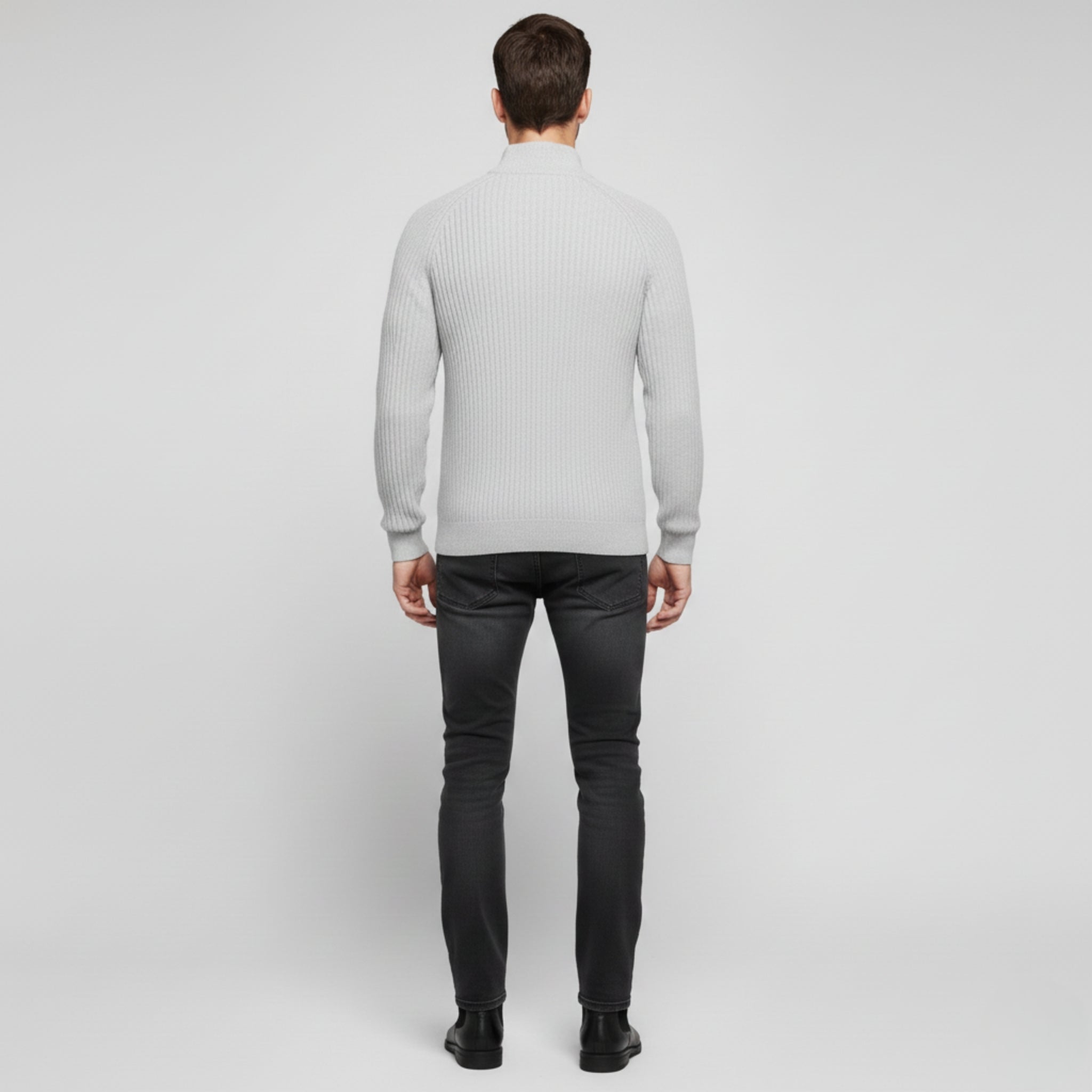 High Collar Zip Sweater