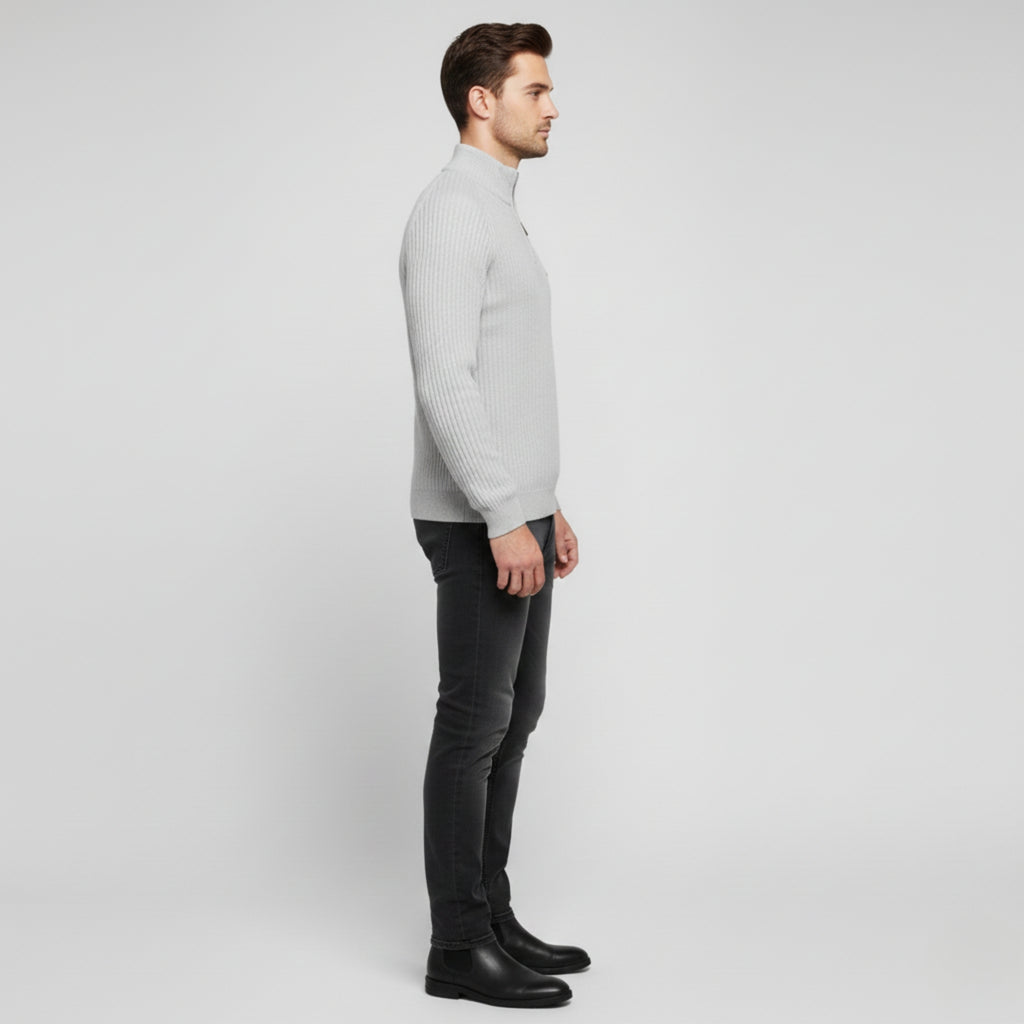 High Collar Zip Sweater