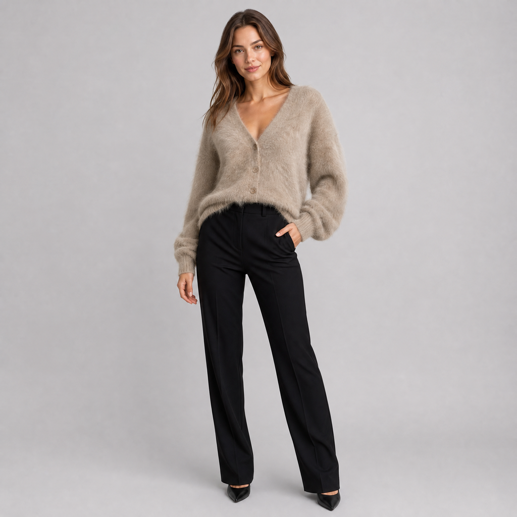 Women’s Soft Touch V Neck Button Front Knit Cardigan